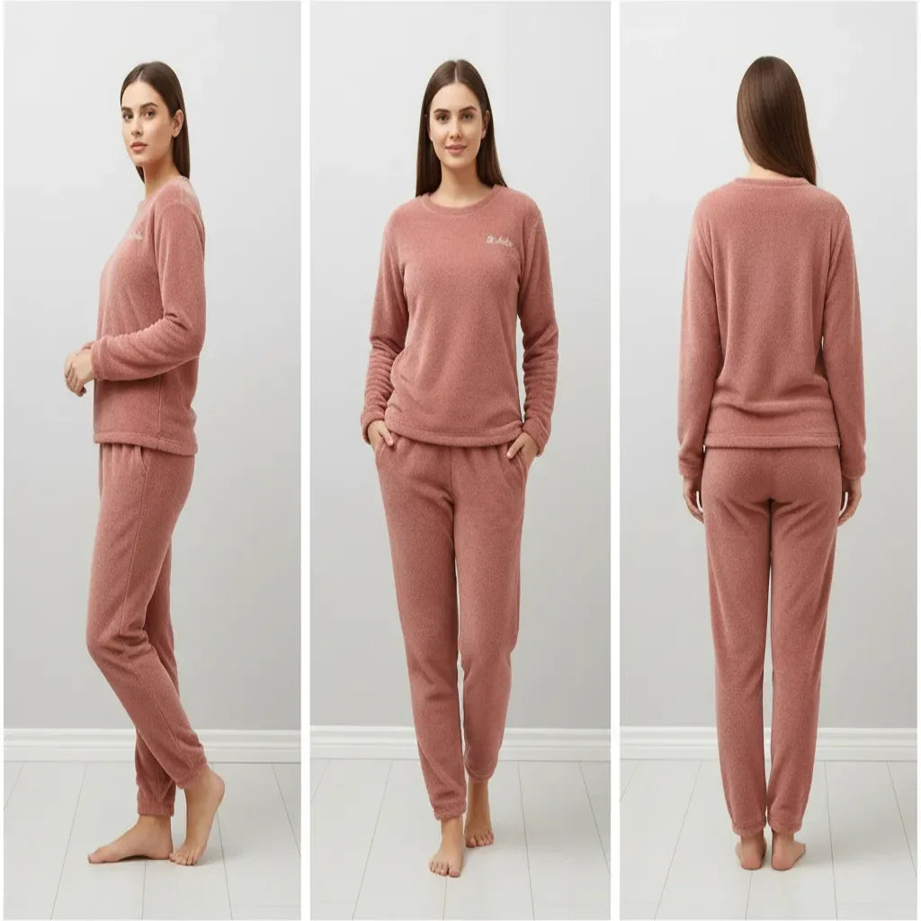 Imported Fur Winter Nightsuit | Cozy Loungewear Set